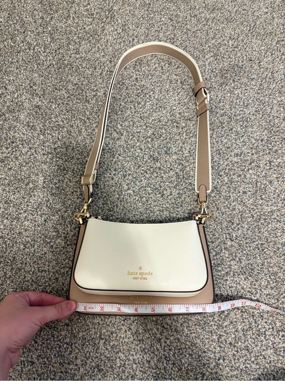 Kate Spade Dual Cream & Tan Crossbody Purse! - Picture 10 of 11